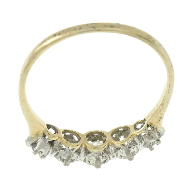 Mid 20th century diamond five-stone ring