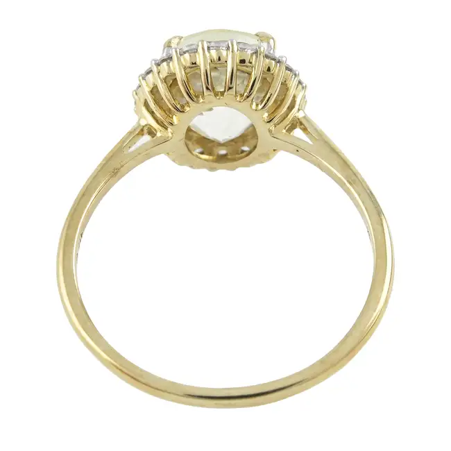 9ct gold spodumene & gem cluster ring