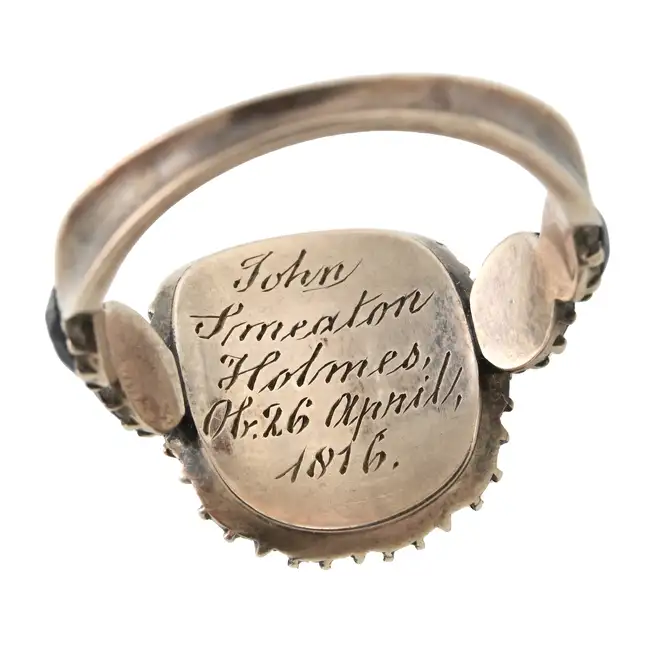 Georgian hairwork paste mourning ring