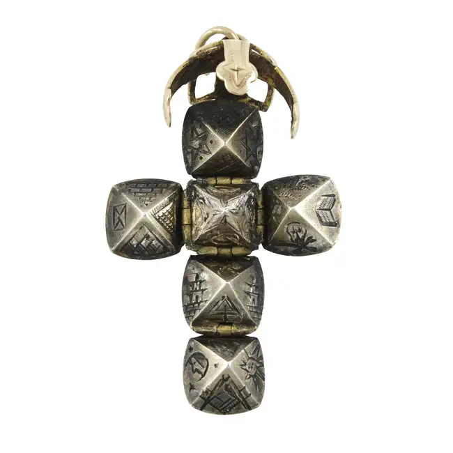 Late 19th century masonic ball pendant