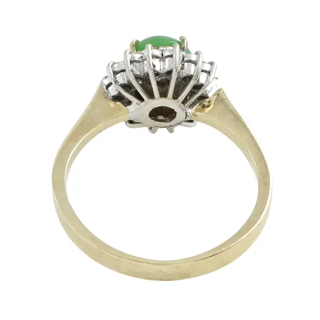 Jade & diamond cluster ring