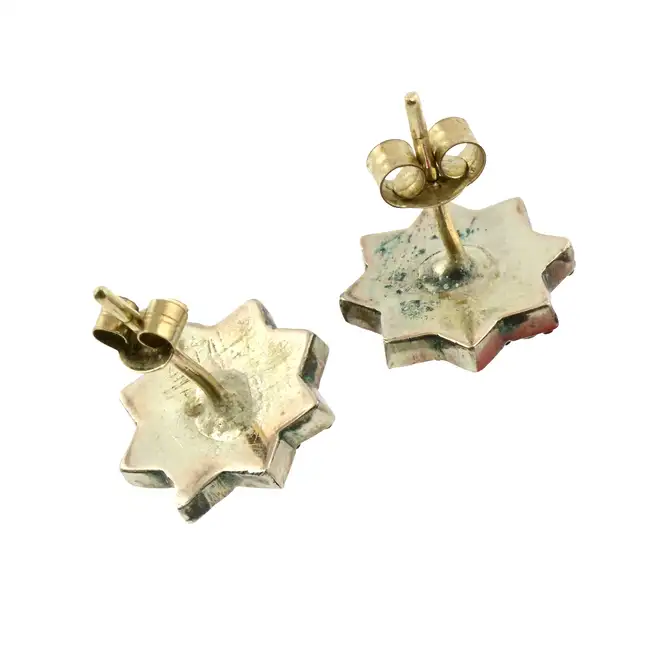 Late 19th century garnet stud earrings