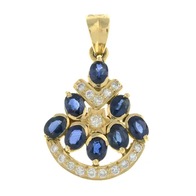 Sapphire & diamond pendant
