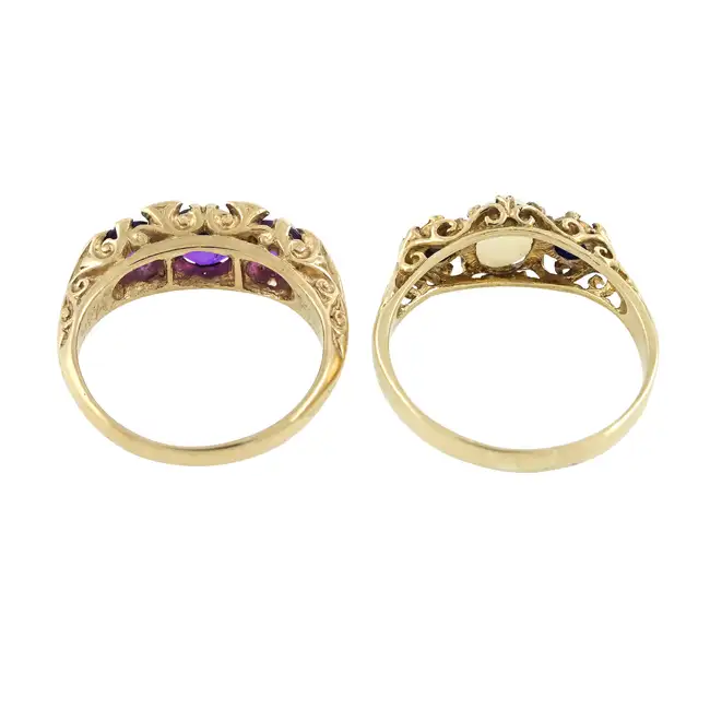 Two 9ct gold gem-set rings