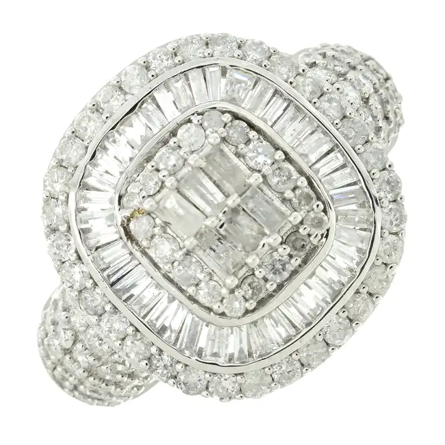 9ct gold diamond cluster dress ring