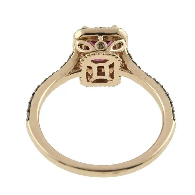 Garnet, diamond & 'brown' diamond cluster ring