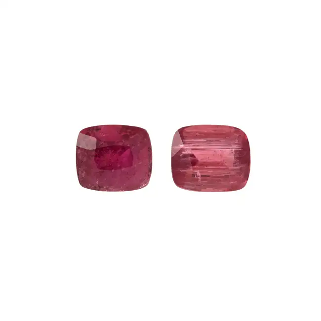 Two rectangular-shape rubellites, 5.49ct
