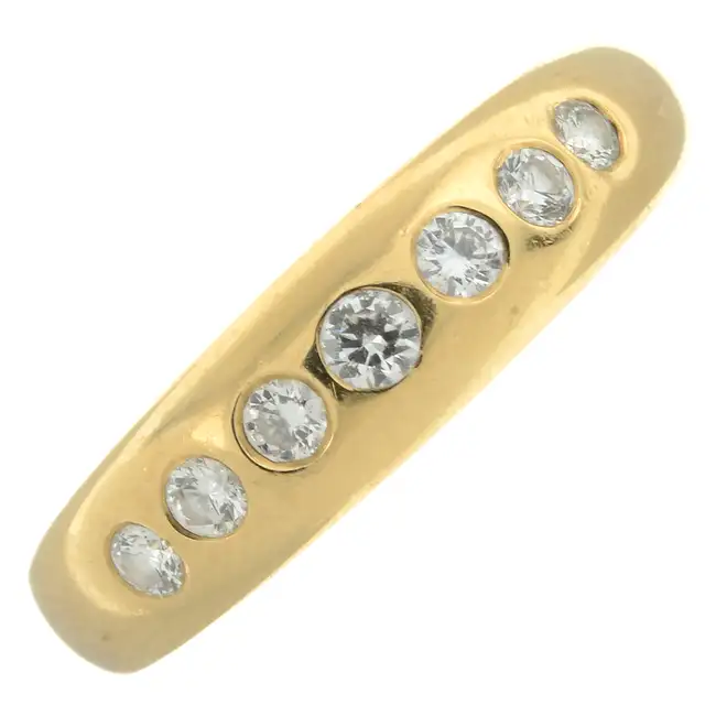 18ct gold diamond band ring