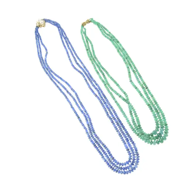 Two gem bead necklaces