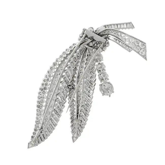 Mid 20th century platinum diamond brooch