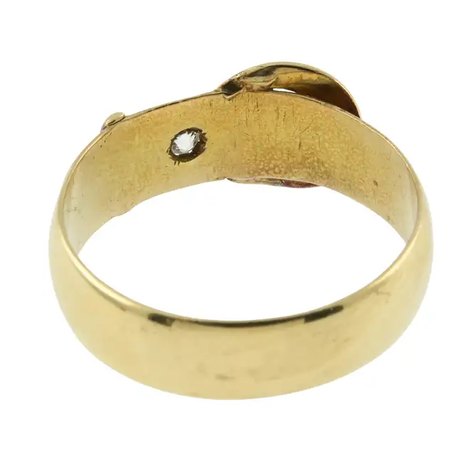 Early 20th century 18ct gold diamond buckle ring