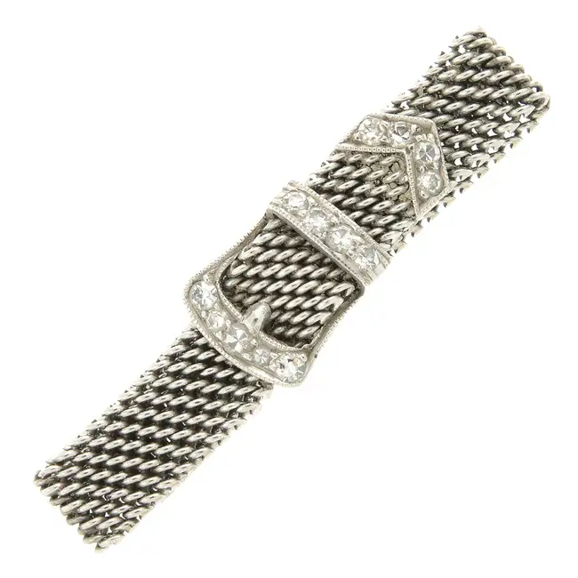 Edwardian diamond accent belt ring