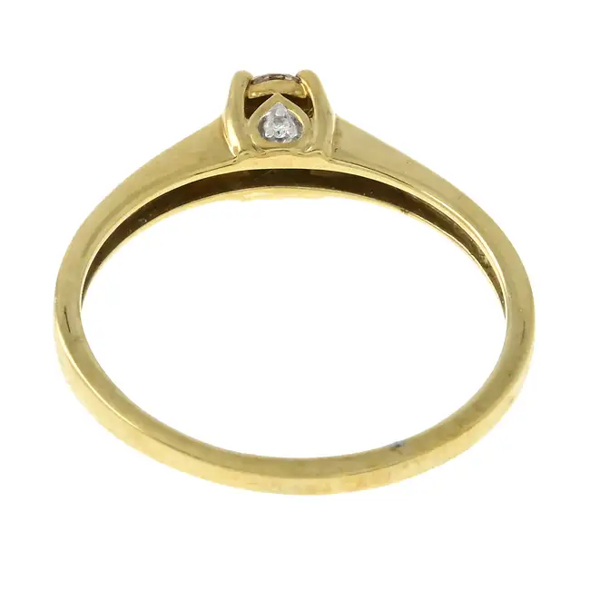 9ct gold 'brown' diamond single-stone ring