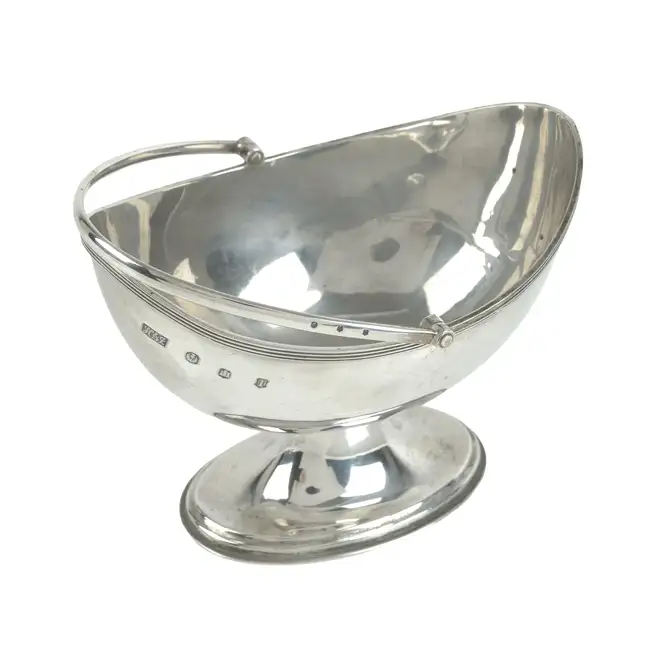 George V Scottish silver sugar basket