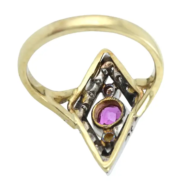 Ruby & diamond cluster ring