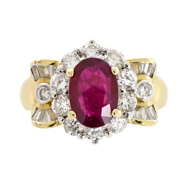 Ruby and diamond ring