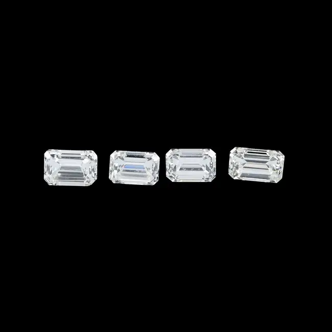 Four rectangular-shape diamonds, 1.35ct  