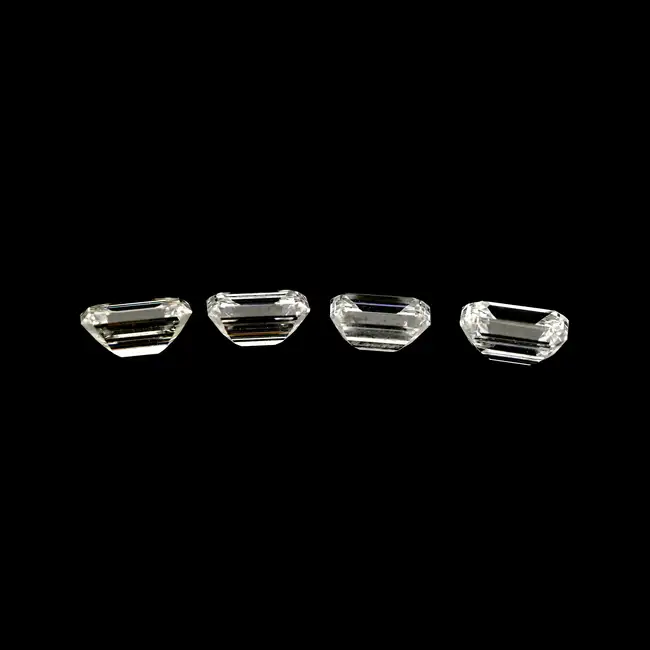 Four rectangular-shape diamonds, 1.35ct  