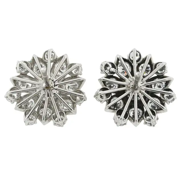 Diamond floral cluster earrings