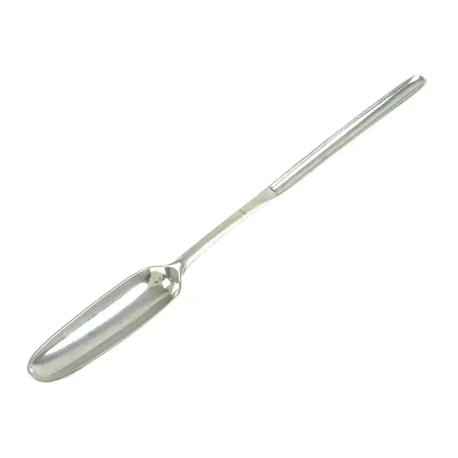 George III silver marrow scoop by Hester Bateman (repaired)
