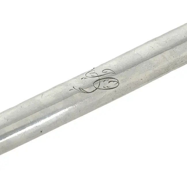 George III silver marrow scoop by Hester Bateman (repaired)