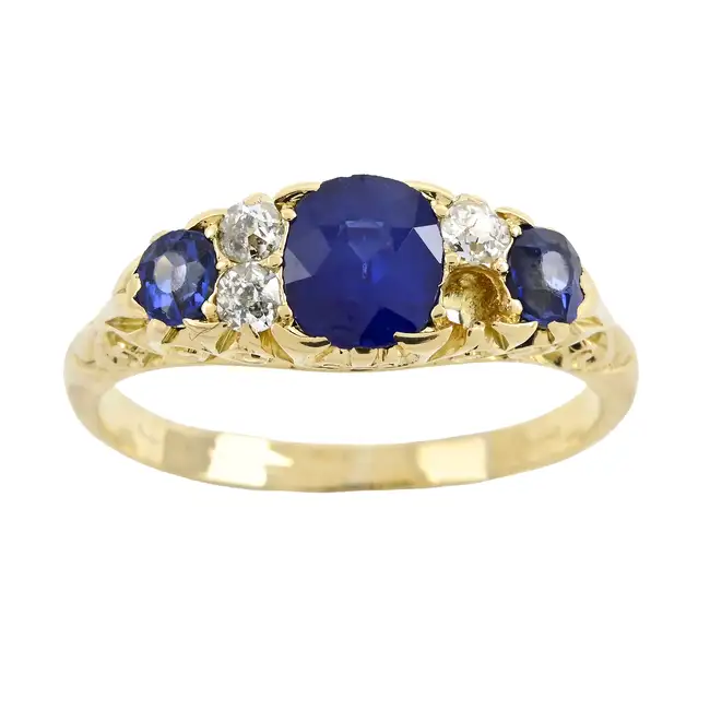 Victorian 18ct gold sapphire and diamond ring