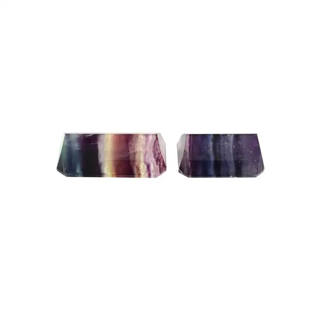 Two rectangular-shape fluorite, 79.08ct