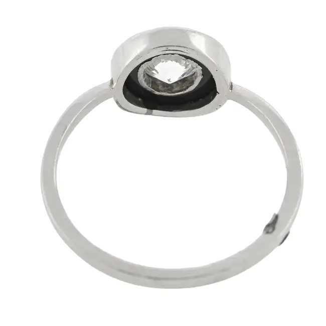 Art Deco platinum, diamond and onyx ring