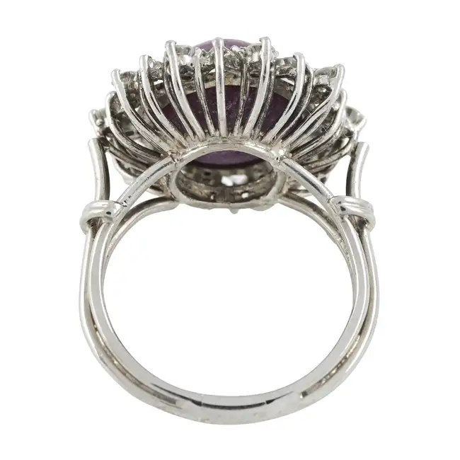 18ct gold star ruby and diamond cluster ring