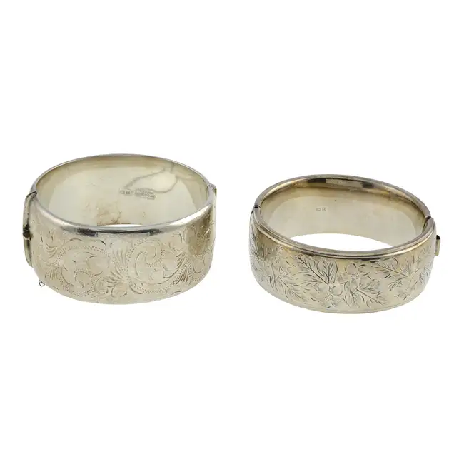 Two silver bangles