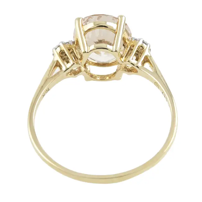 9ct gold morganite & gem ring