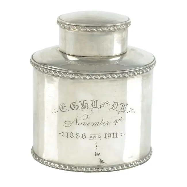 Edwardian silver small caddy 