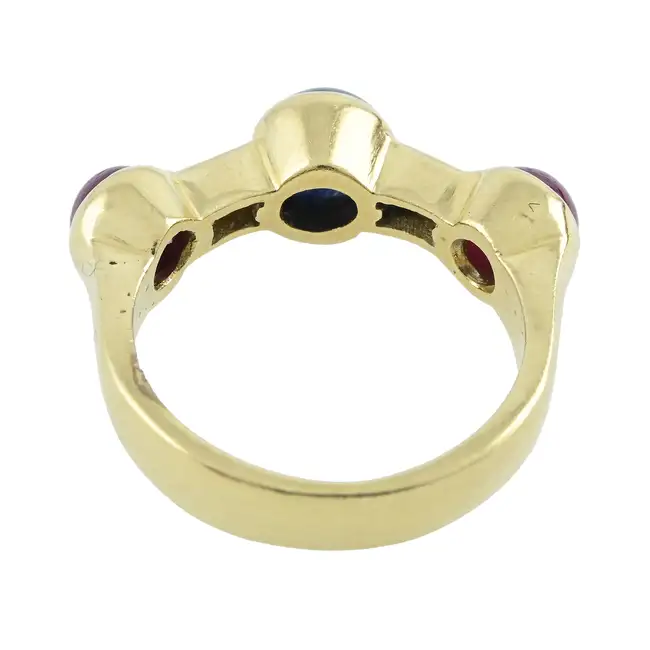Ruby, sapphire, & diamond dress ring