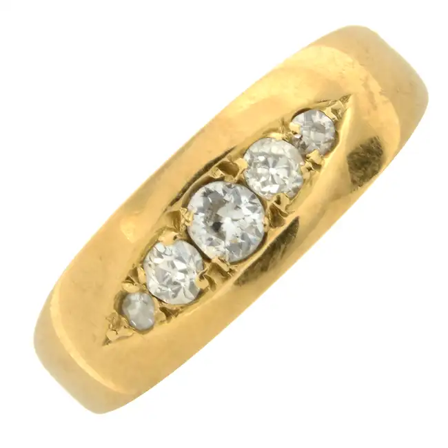 Diamond five-stone band ring 