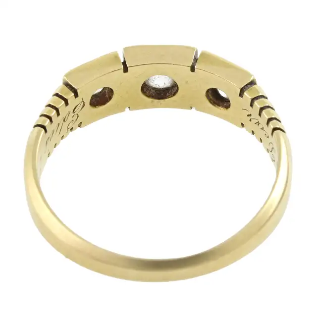 Late Victorian 18ct gold diamond ring