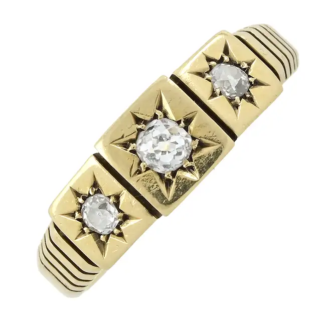 Late Victorian 18ct gold diamond ring