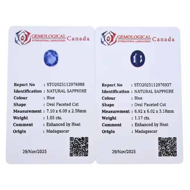 Two oval-shape sapphires, 2.22ct