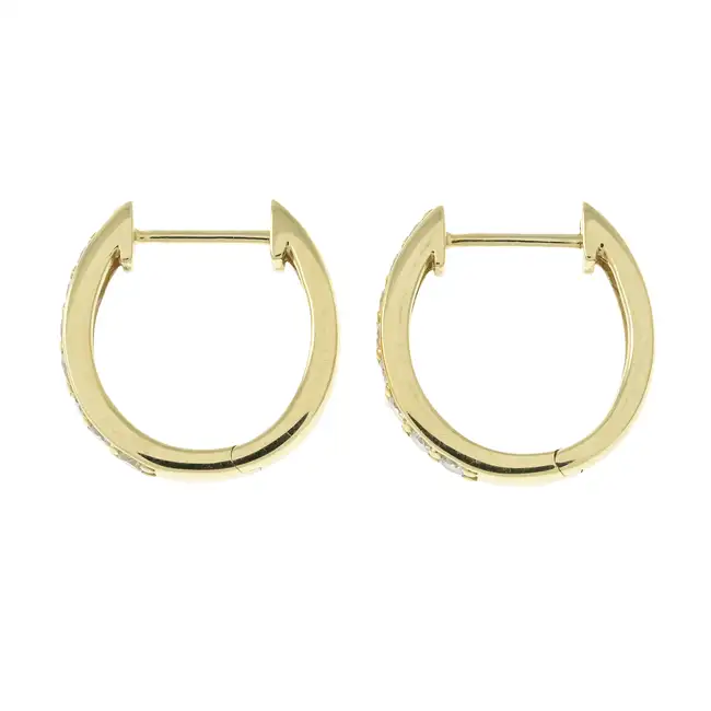 18ct gold diamond hoop earrings