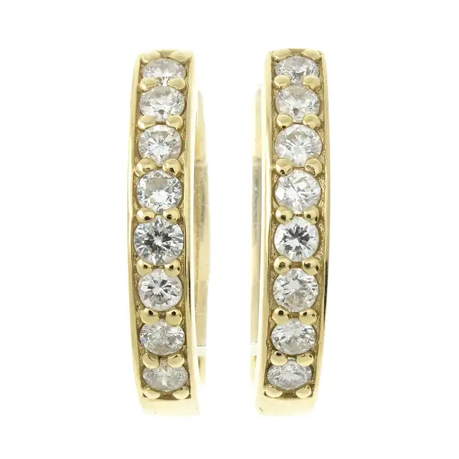 18ct gold diamond hoop earrings
