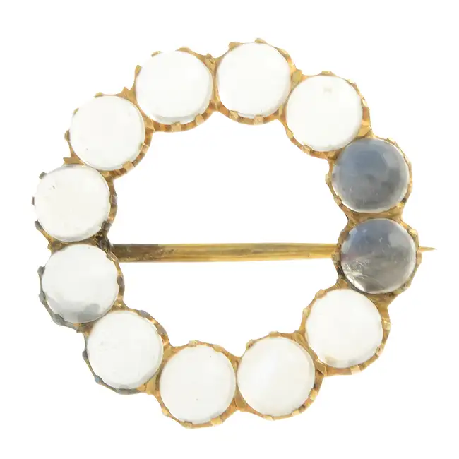 Moonstone wreath brooch
