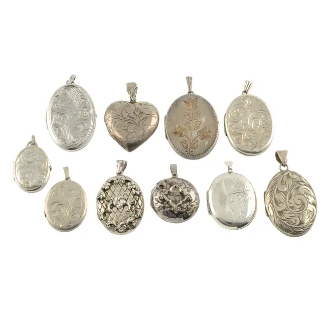 Ten locket pendants