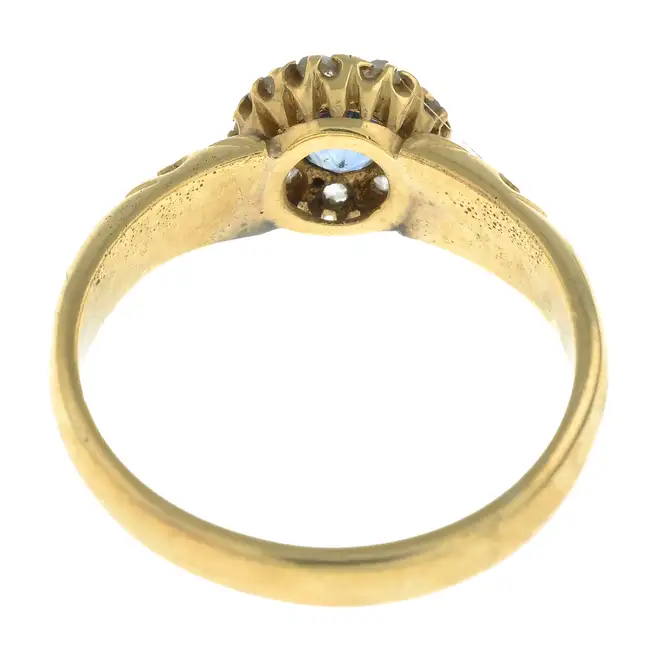 Edwardian 18ct gold sapphire & diamond ring