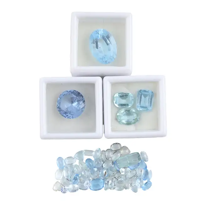 Assorted blue topazes, 67.39ct