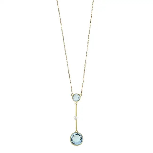 Early 20th century aquamarine necklace