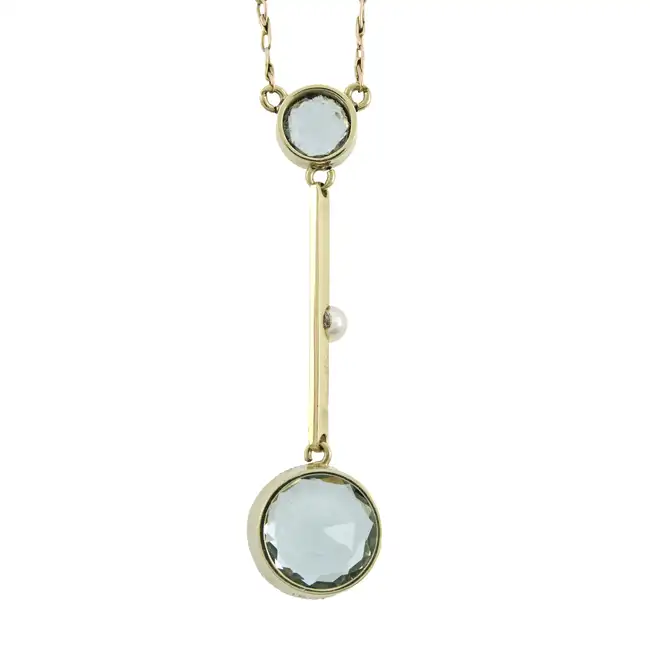 Early 20th century aquamarine necklace