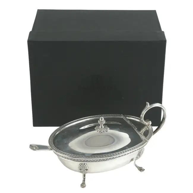 Pampaloni silver lidded dish & spoon