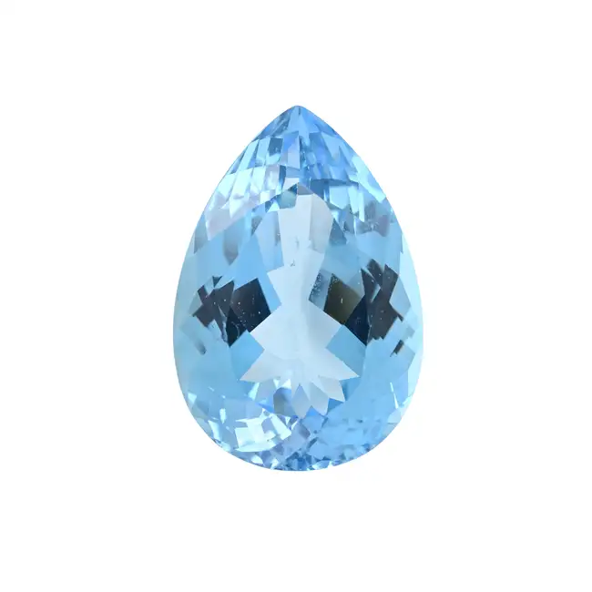 Pear-shape blue topaz, 52.92ct