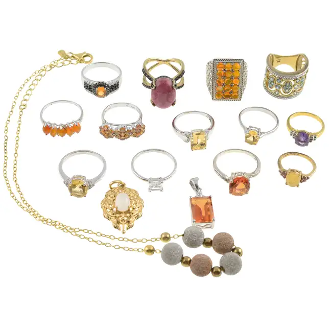 Fifteen items of gem-set jewellery