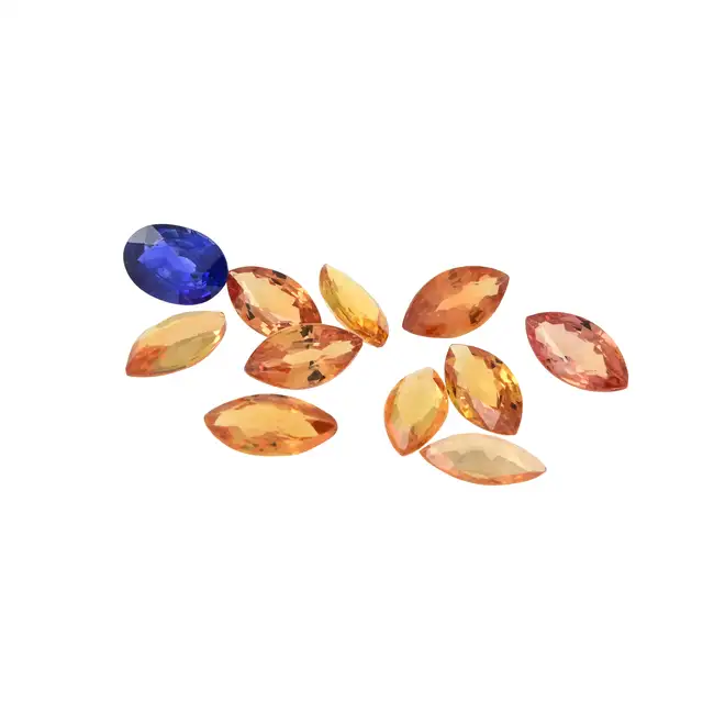 Vari-shape & hue sapphires, 4.86ct