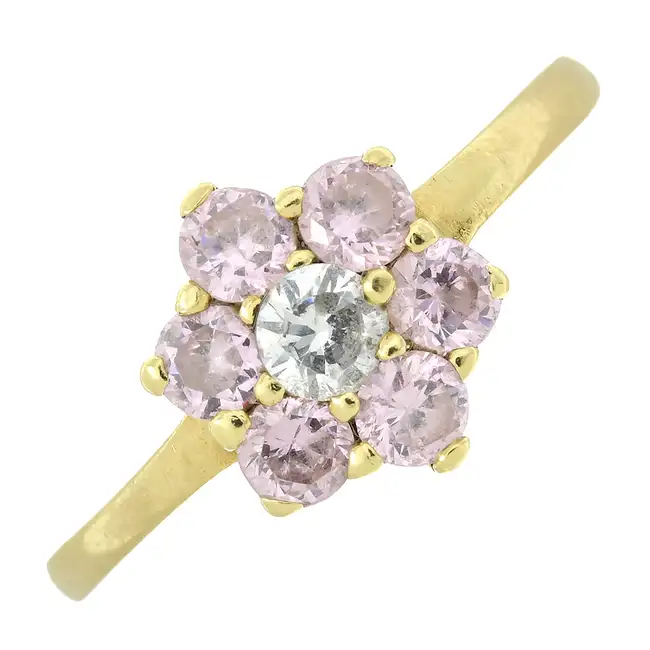 Cubic zirconia cluster ring
